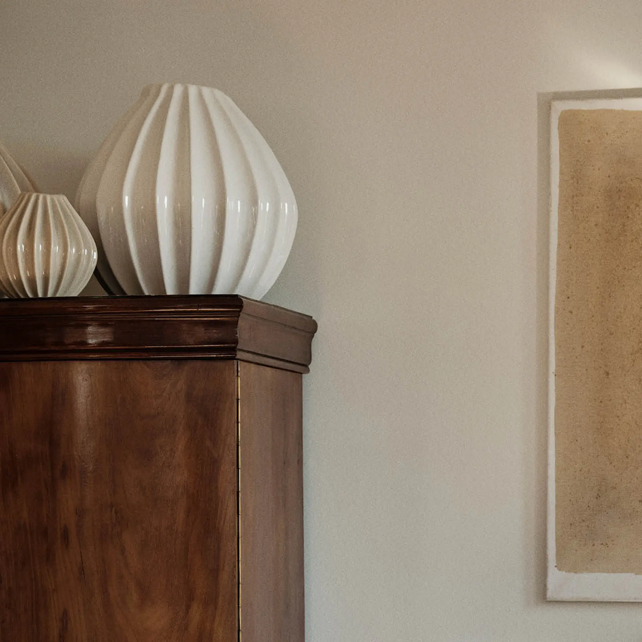 Broste Copenhagen Wide vase S 15x15 cm Ivory