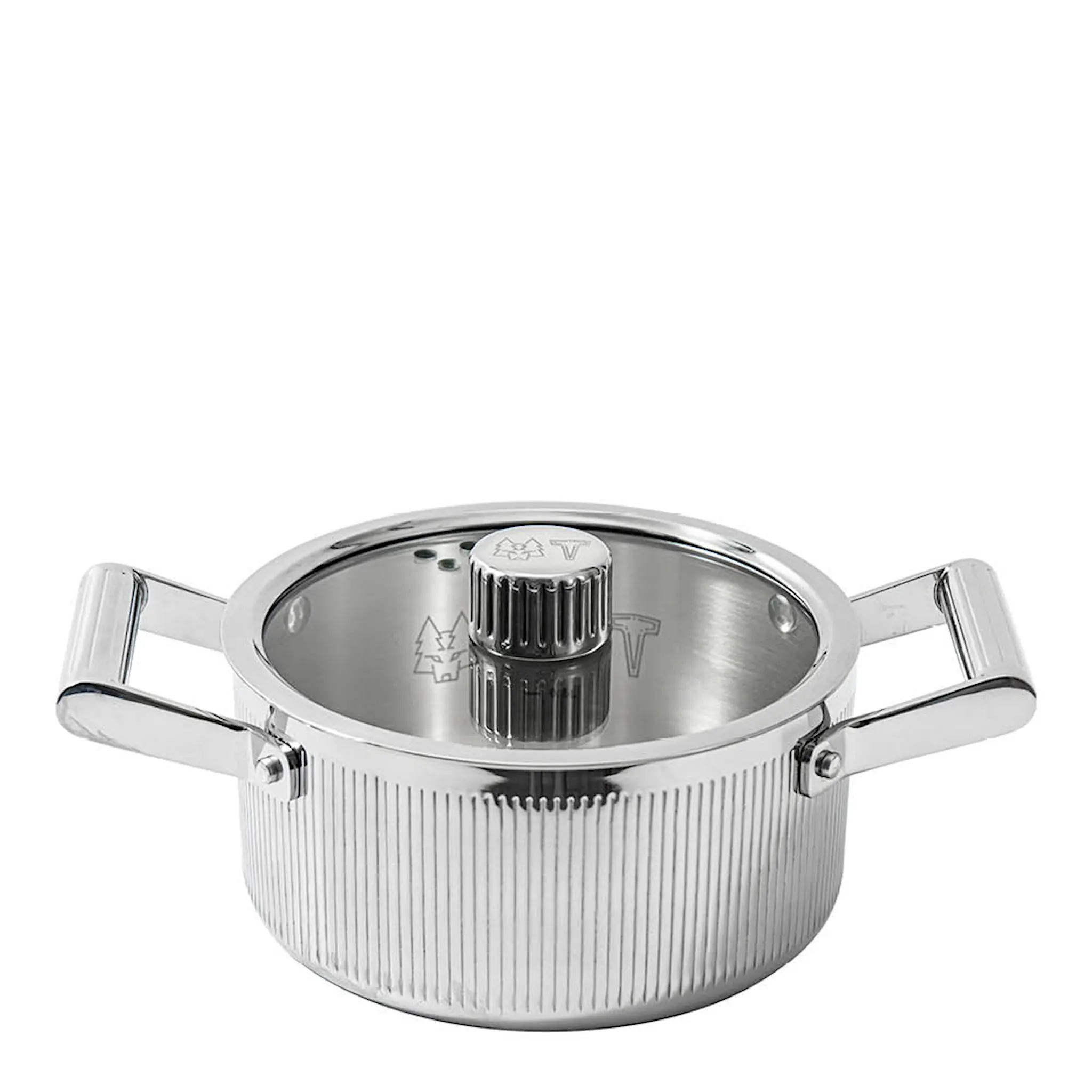 Vargen & Thor Glima gryta 2 L med lock blankt stål