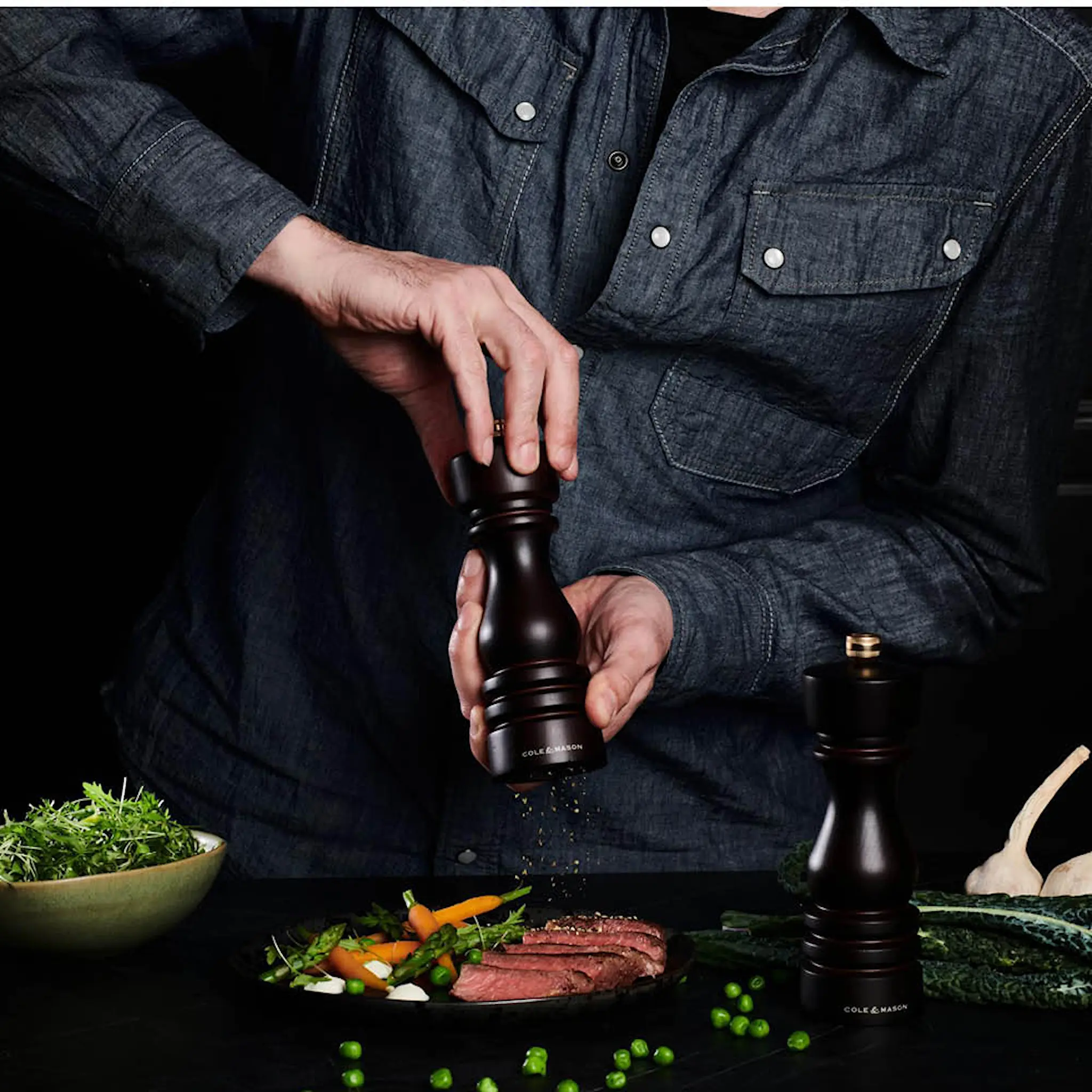 Cole & Mason London salt- og pepperkvern 18 cm 2 stk brun