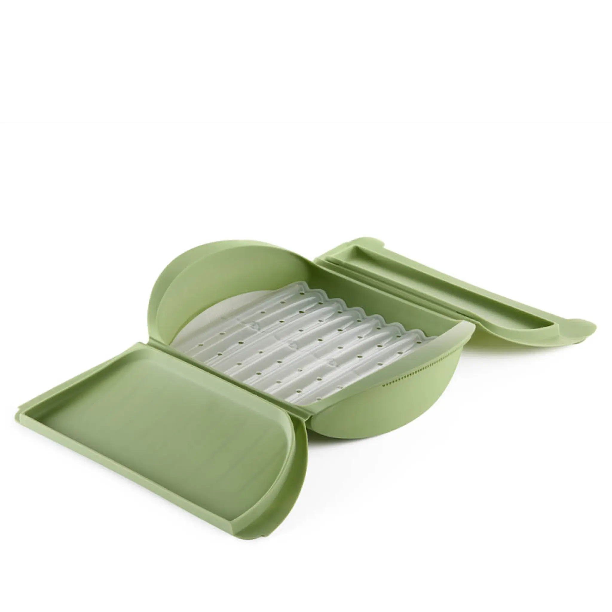 Lékué Ångkokare med bricka och receptbok engelska 4 port. grön