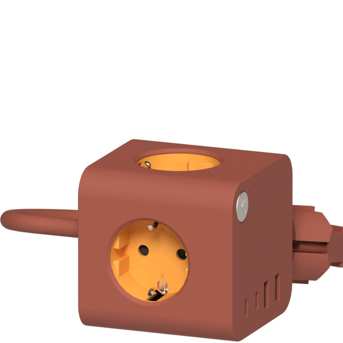 Kreafunk Ampie Wired grenuttag med USB-A & USB-C terrakotta