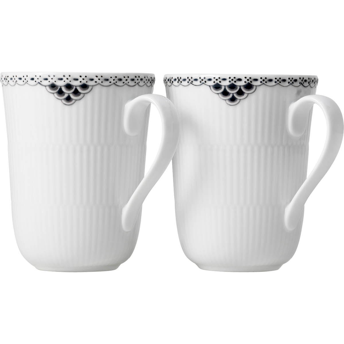 Royal Copenhagen - Black Lace Muki 36 cl 2 kpl Valkoinen/Musta