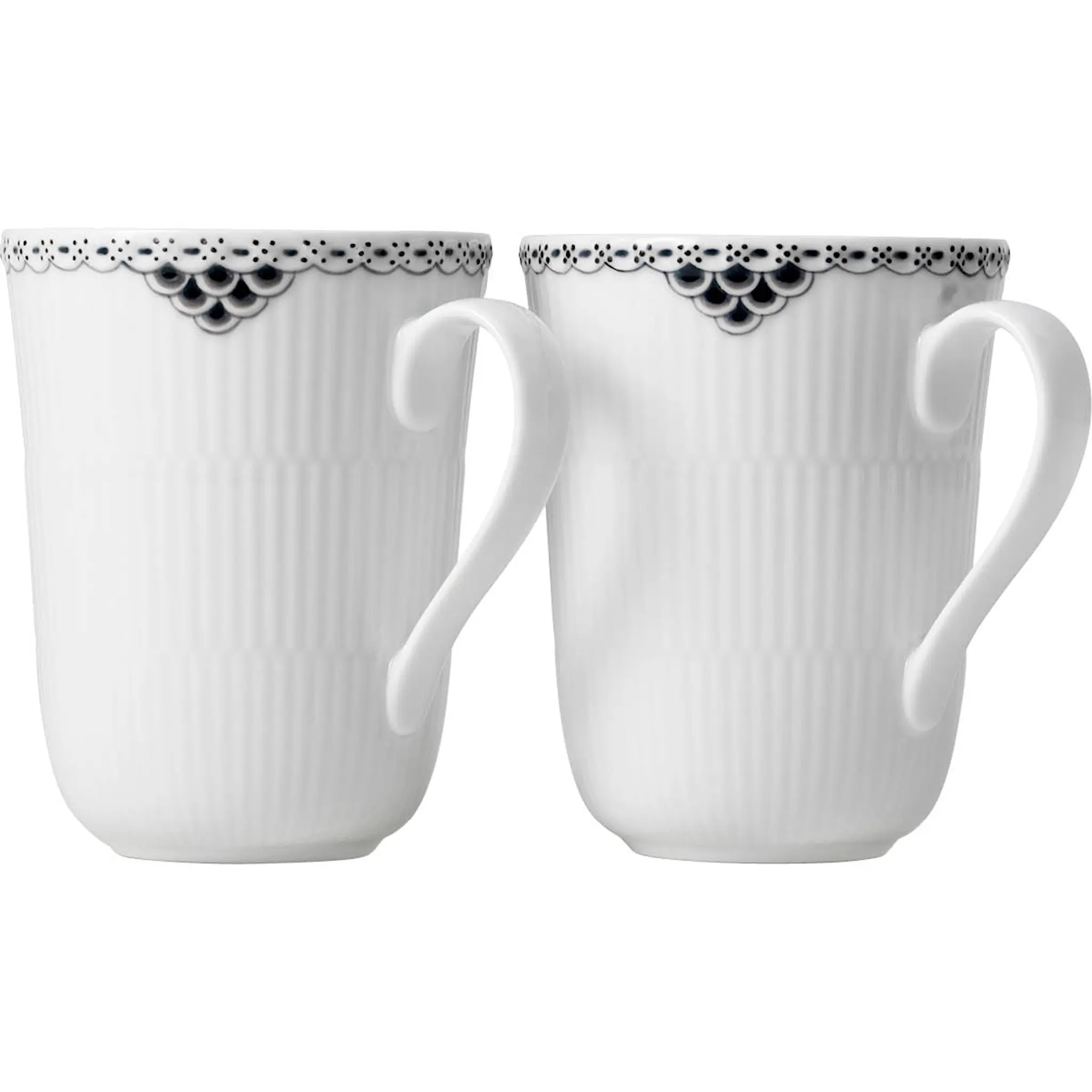 Royal Copenhagen Black Lace mugg 36 cl 2-pack vit/svart