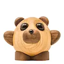 Teddy björn träfigur 8 cm ask/valnöt