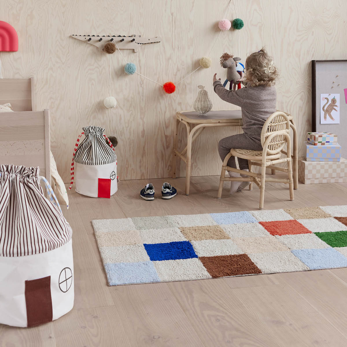 OYOY Chess matta 168x84 cm Multi