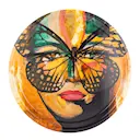 Bricka 31 cm golden butterfly