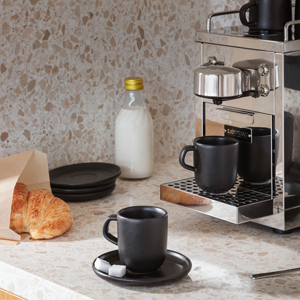 Eva Solo Nordic Kitchen espressokopp m/fat 7 cl svart