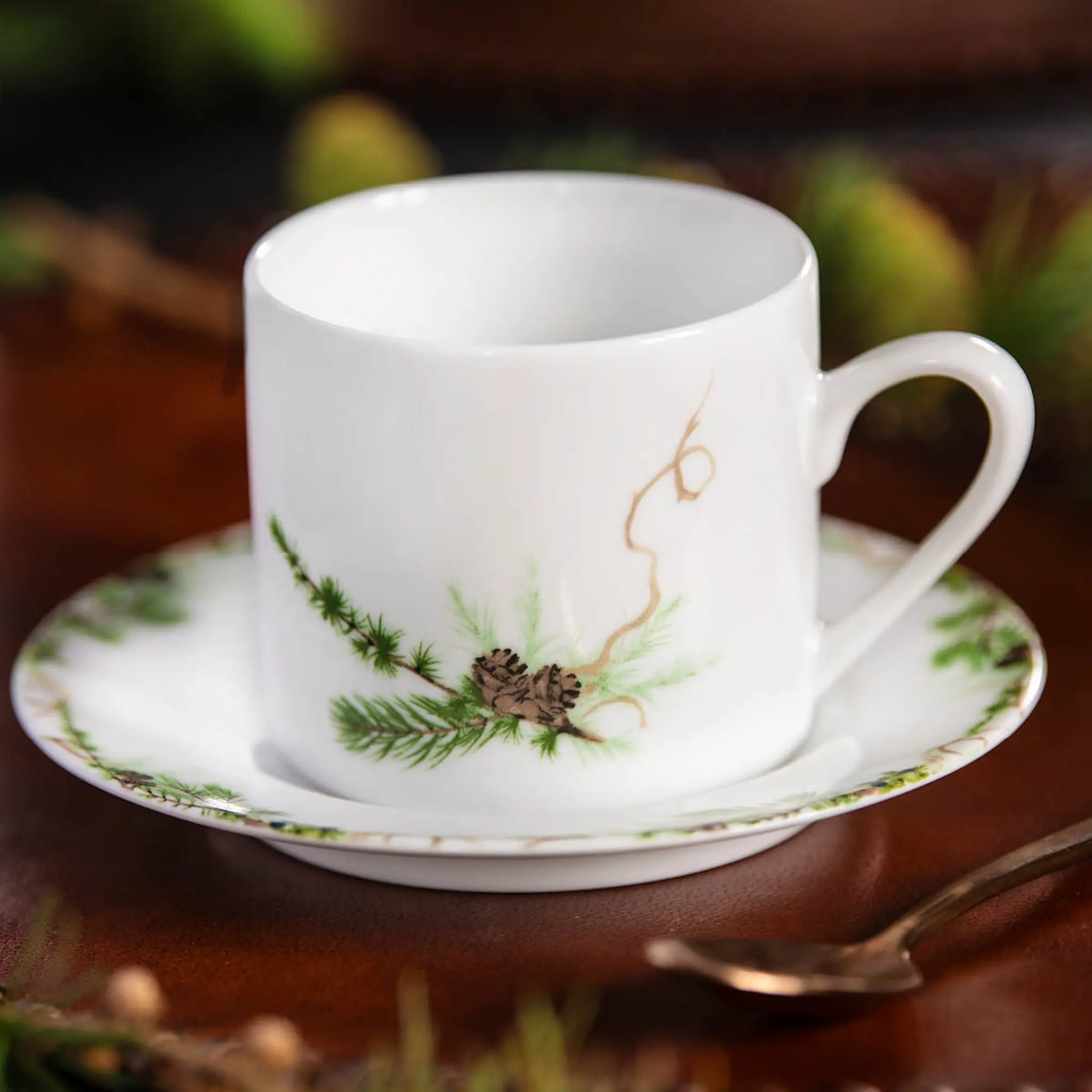 Magnor Nostalgi kaffeskål 20 cl hvit/grønn