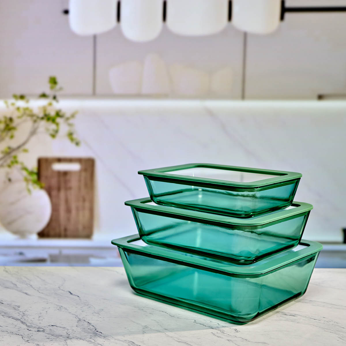 Modern House Smart Seal förvaringsset 3 delar glas grön