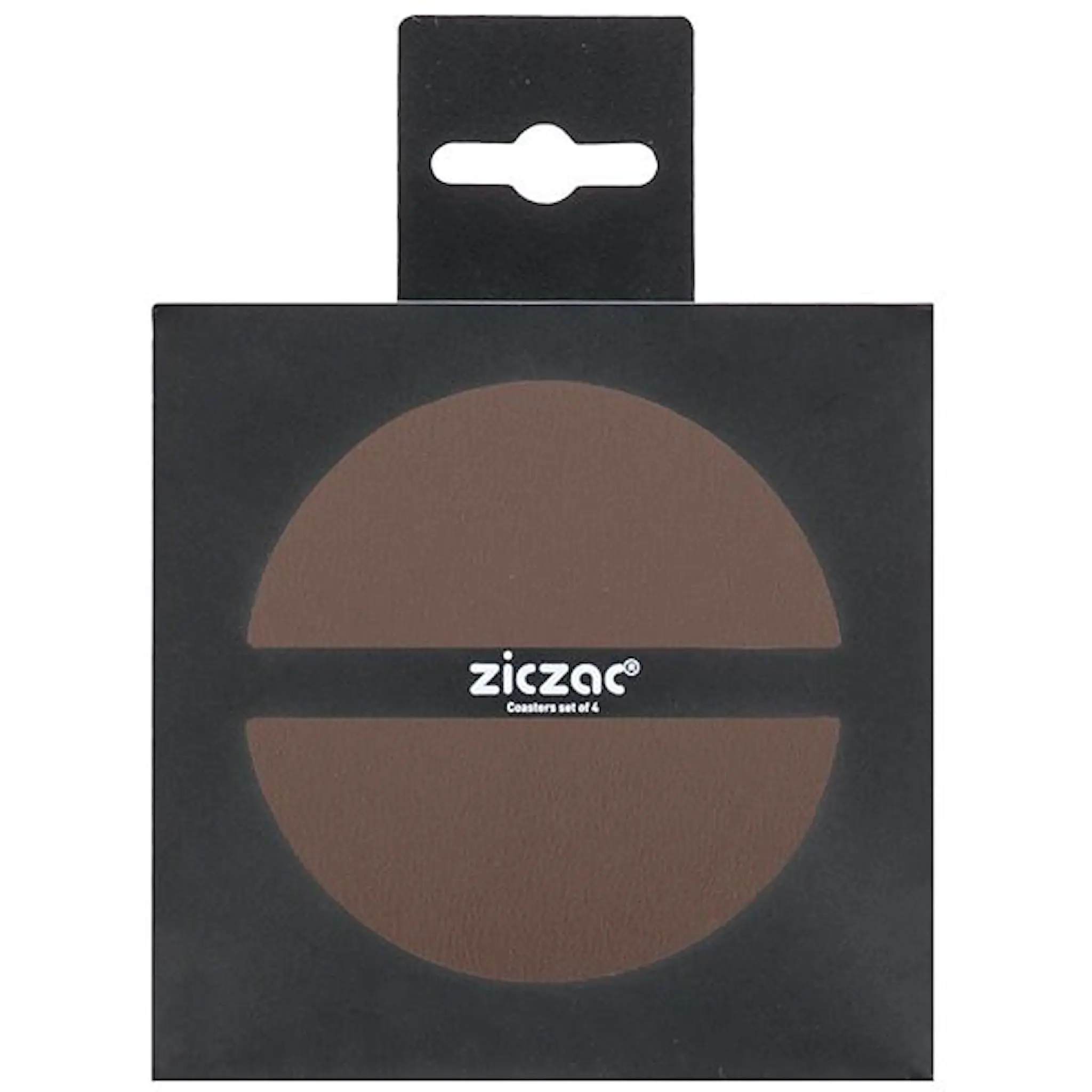 Ziczac Togo Glasunderlägg 10 cm 4-Pack Brun