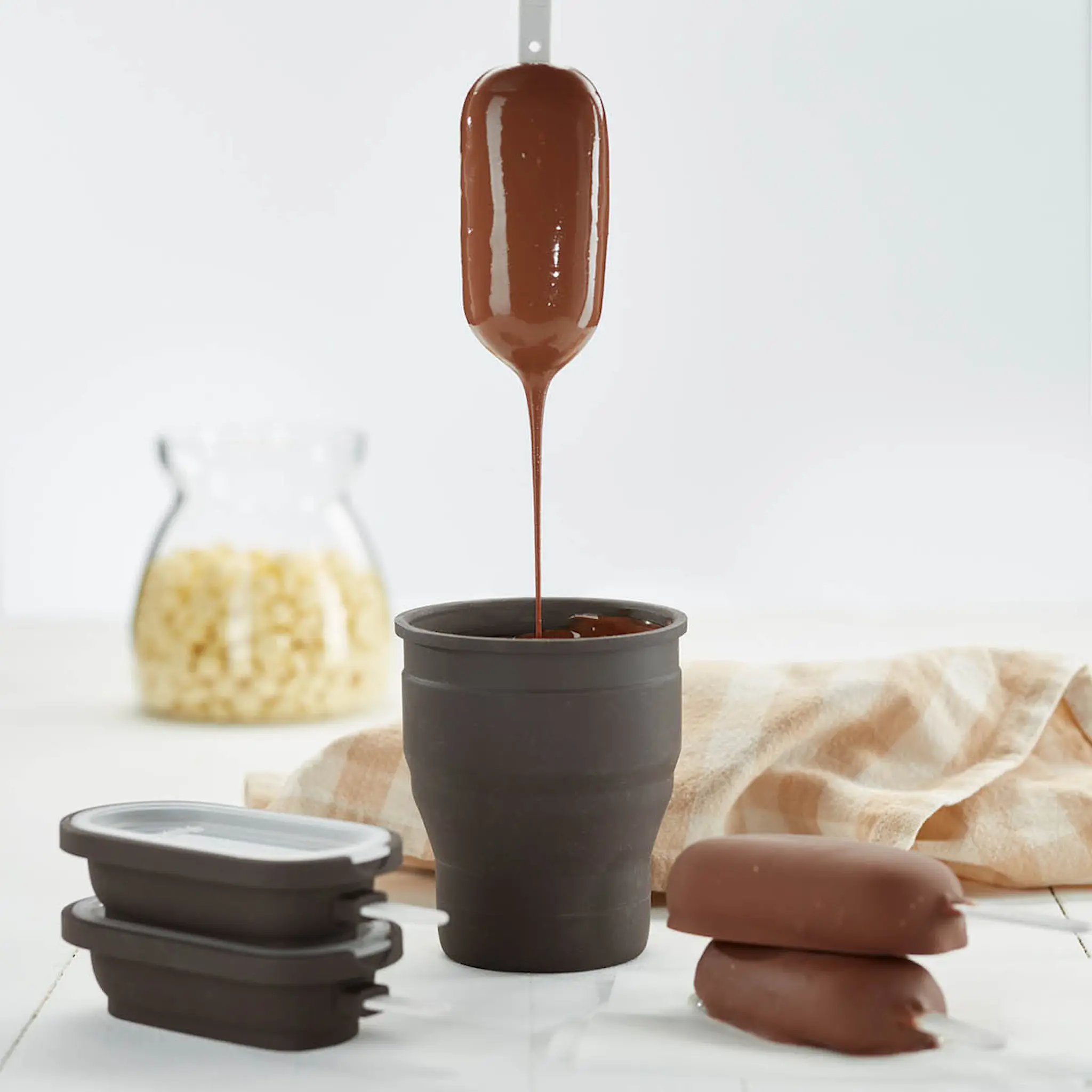 Lékué Klassisk glassform 4-pack brun