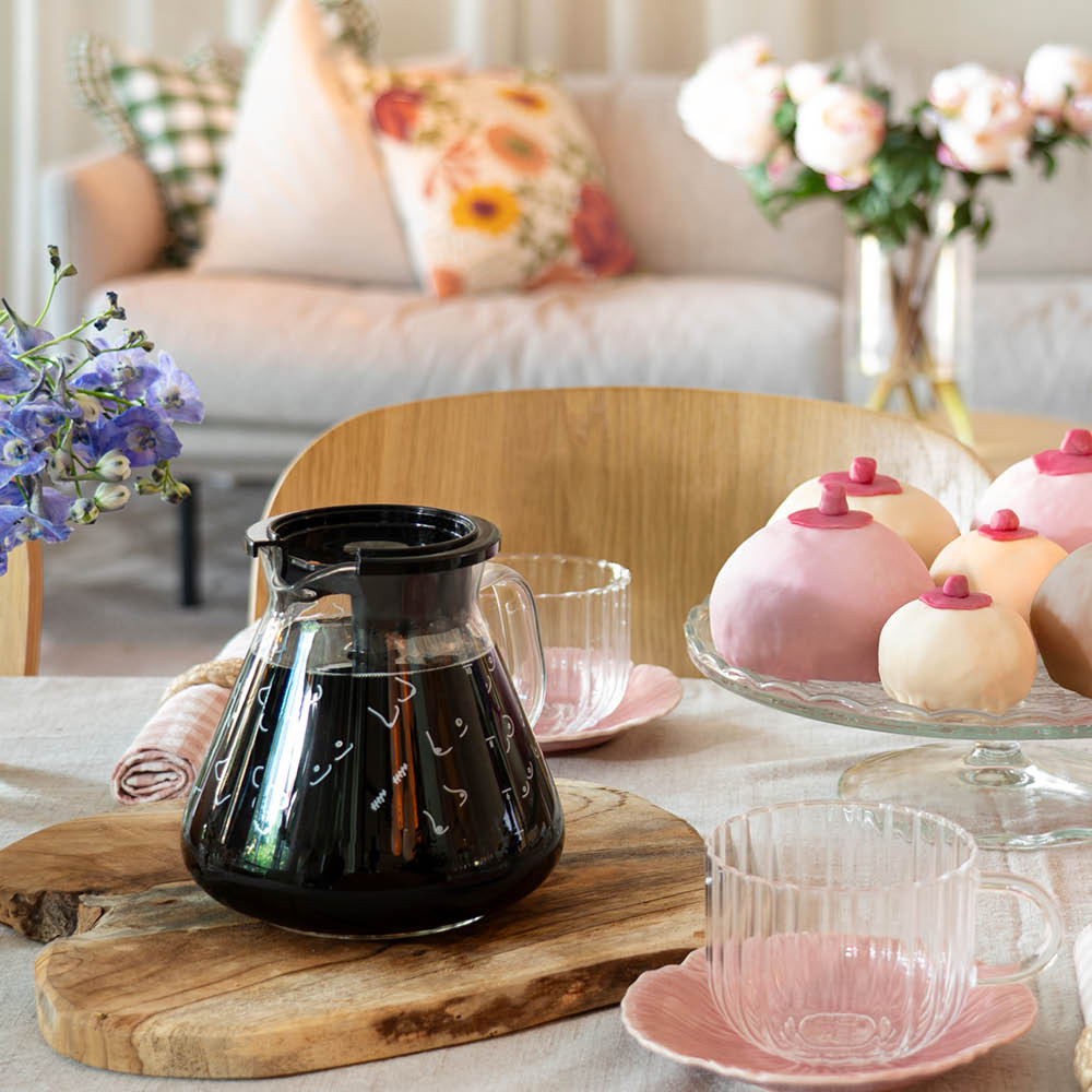 OBH Nordica Roosa Nauha Blooming Kahvinkeitin 1,25 L Hopea/Rintakuvio