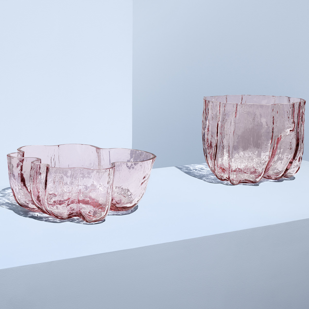 Kosta Boda Crackle vase 17 cm rosa