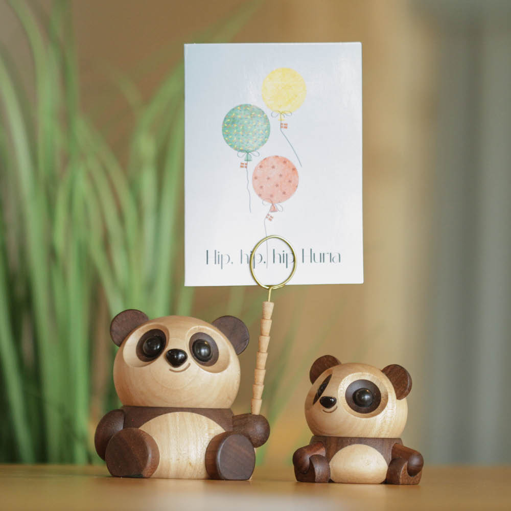 FableWood Chi Chi panda träfigur 8 cm valnöt/lönn