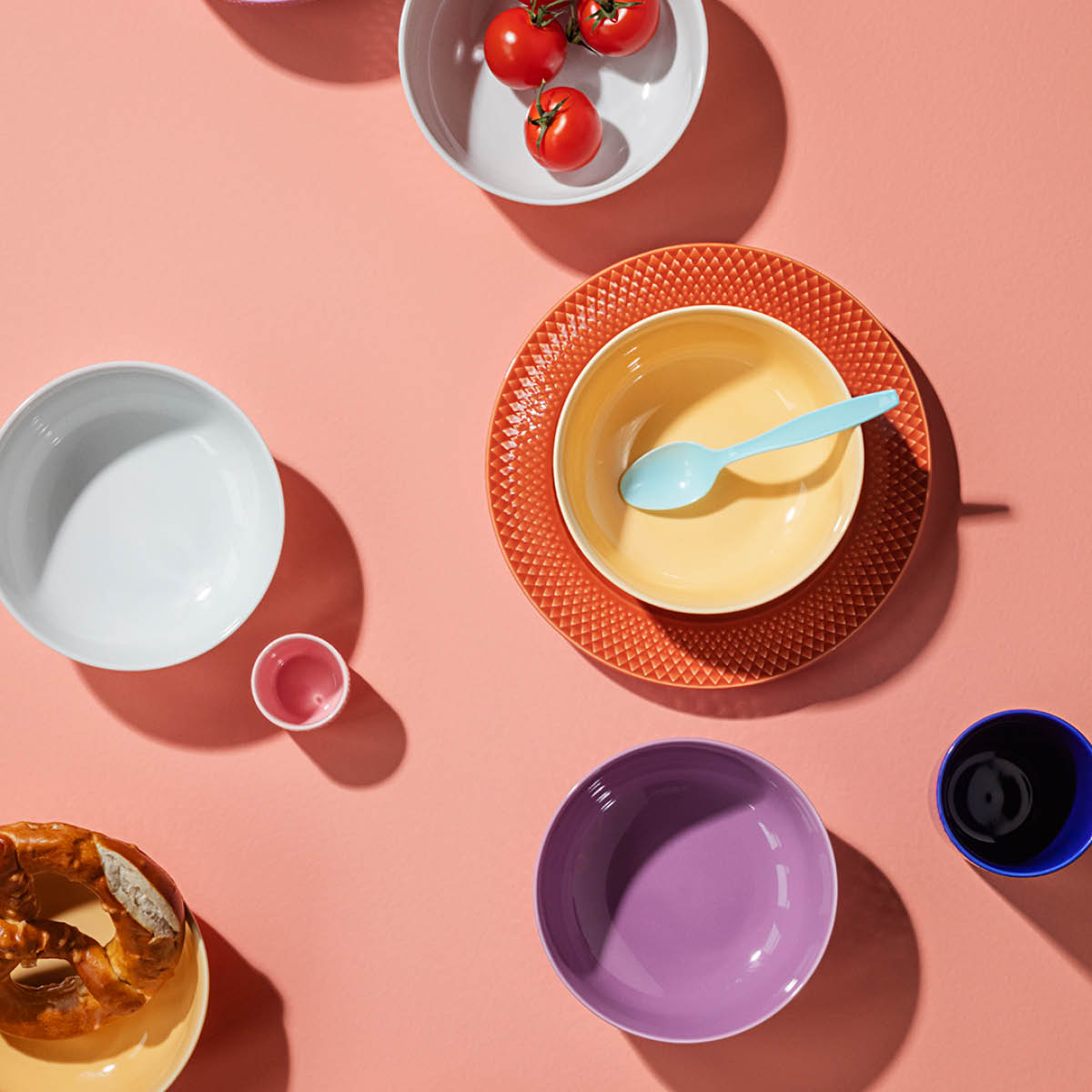 Lyngby Porcelæn Rhombe Color lunsjtallerken 23 cm