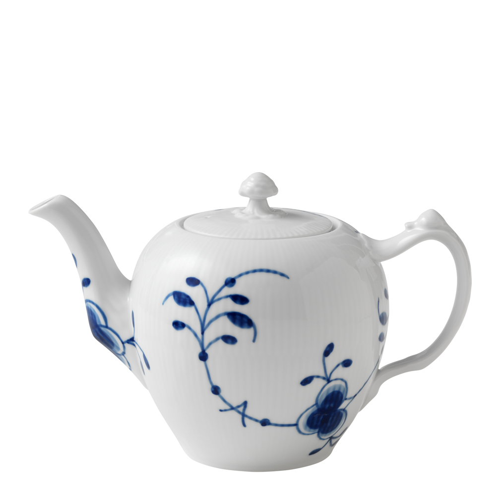 Royal Copenhagen Blå Mega Riflet Riflet tekanne m/lokk 1L