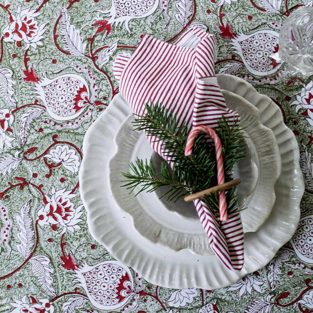 Chamois Pomegranate bordduk bomull 150x350 cm