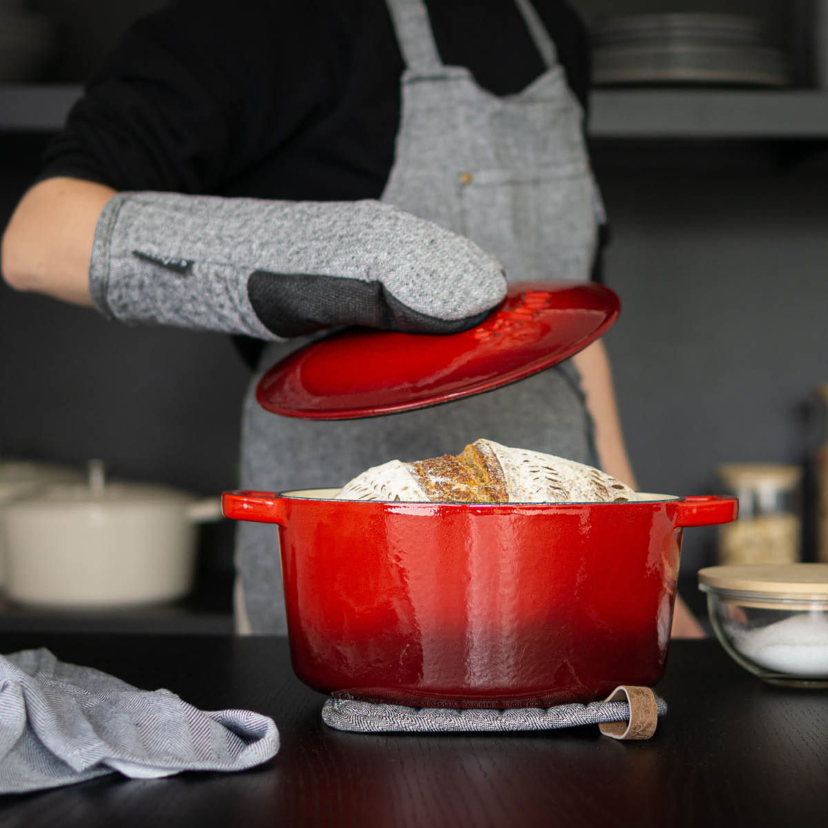 Sabor Støpejernsgryte 4,4L rød