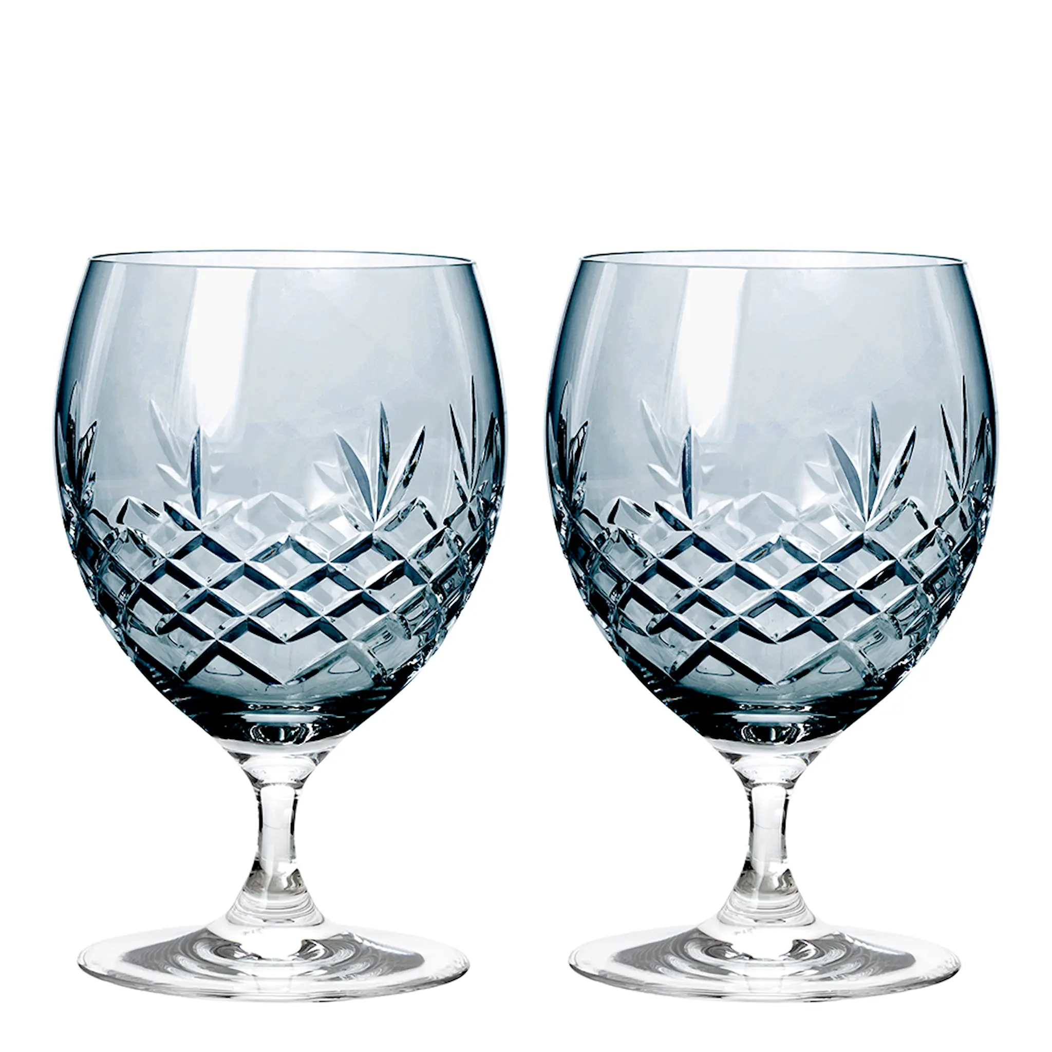 Frederik Bagger Crispy Eightball Glas på fot 55 cl 2-pack Sapphire