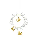 Bird juldekoration 10 cm vit mässing