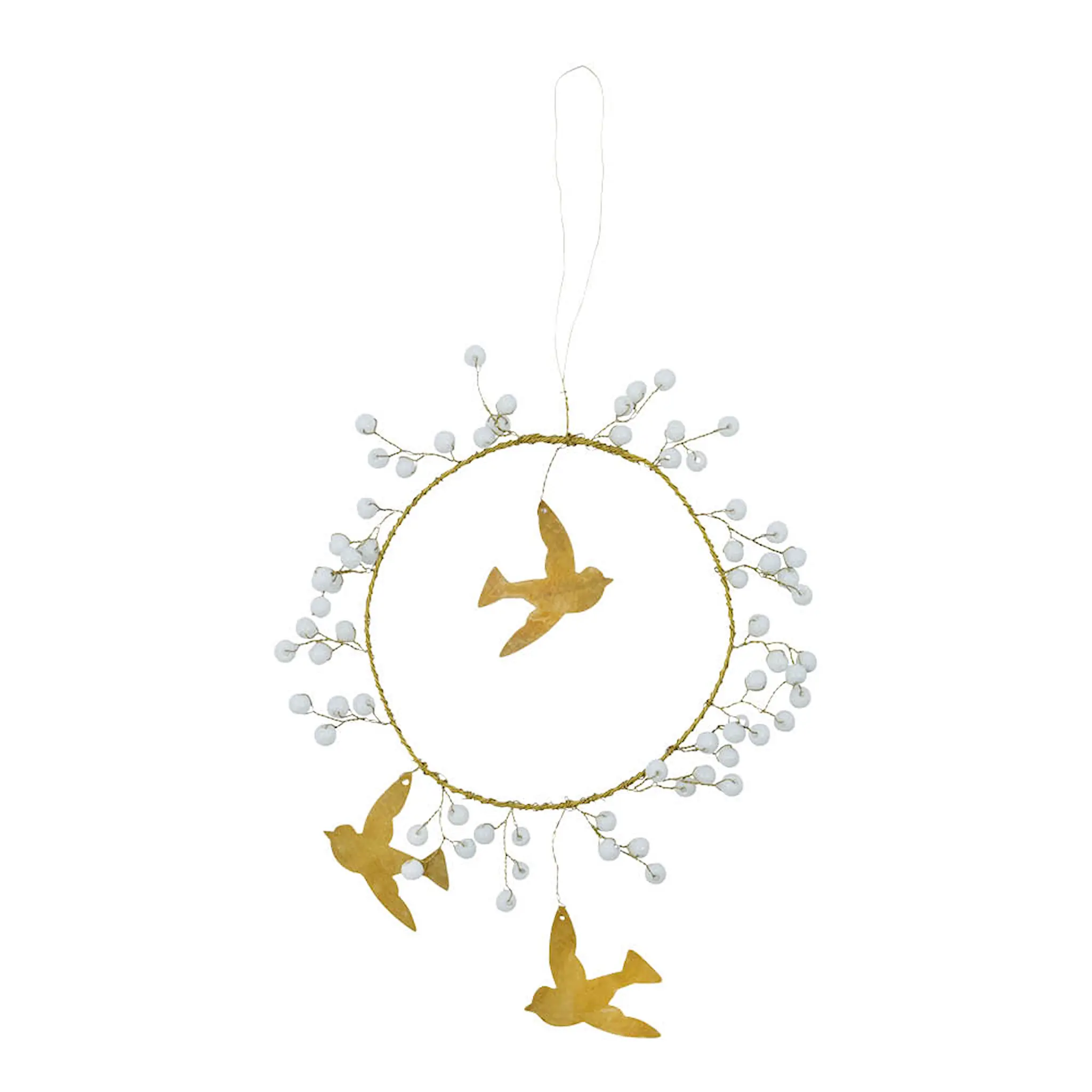 House Doctor Bird Joulukoriste 10 cm Valkoinen/Messinki