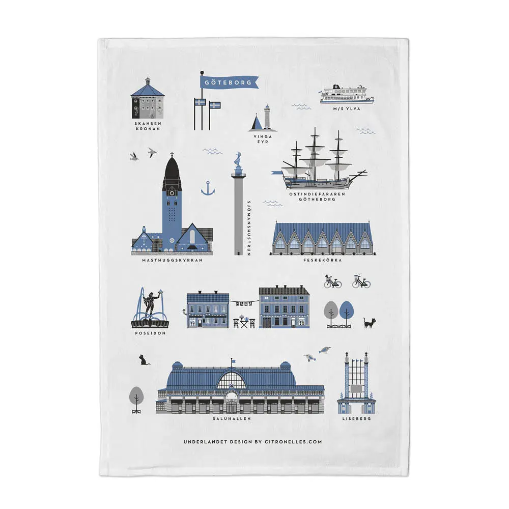 Göteborg Keittiöpyyhe 50x70 cm Sininen