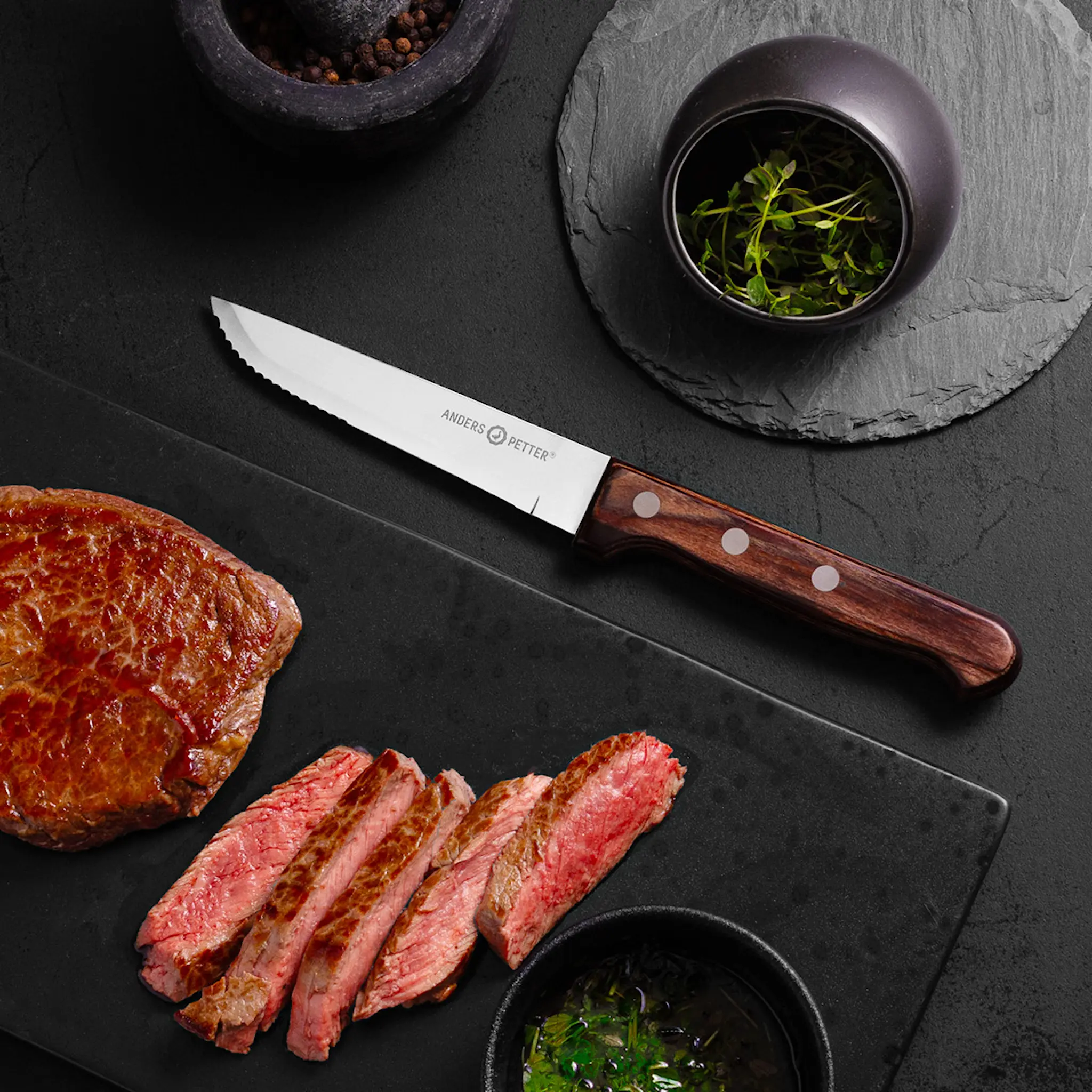 Anders Petter Classic grillkniv 6-pack natur/blank