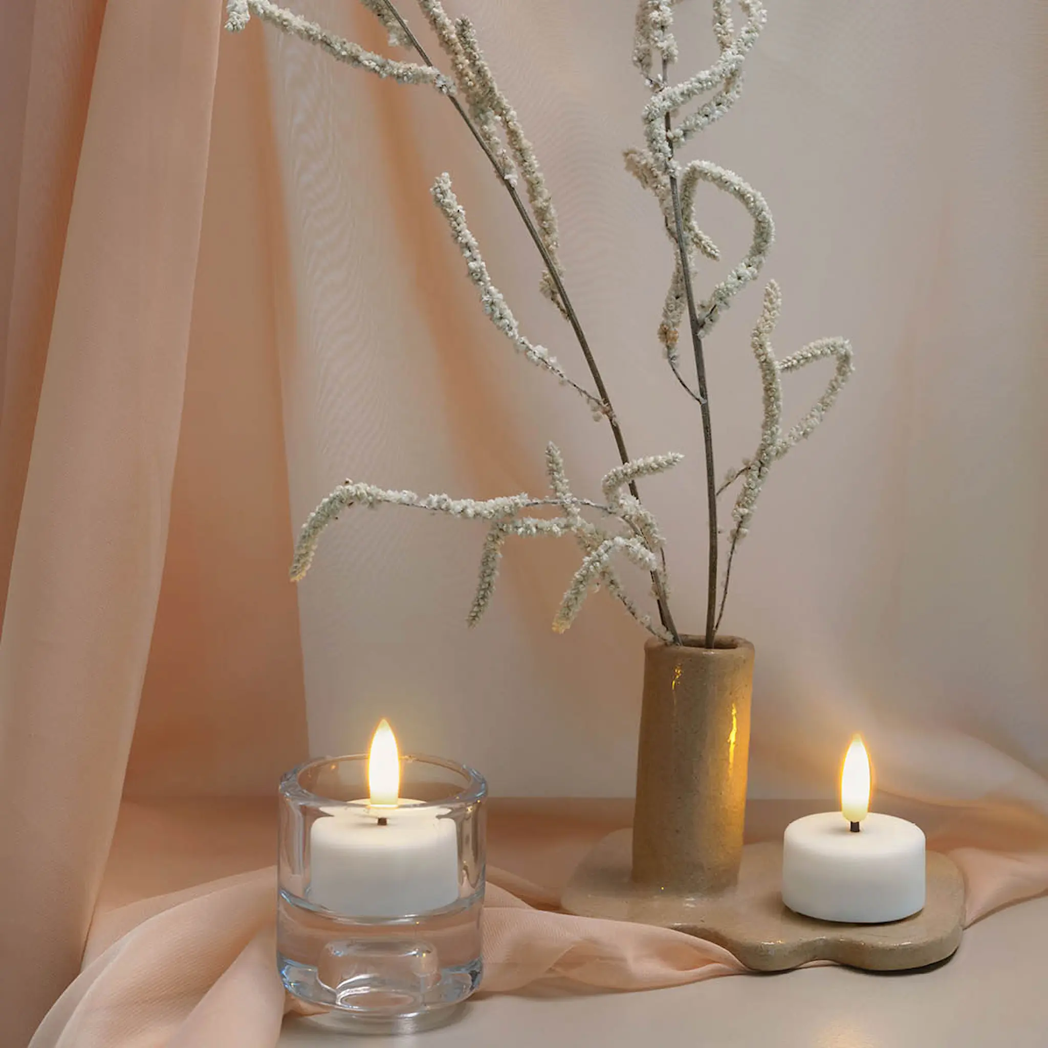 Moods & More Tealight Candle LED telys 2 stk 3,9x2 cm hvit