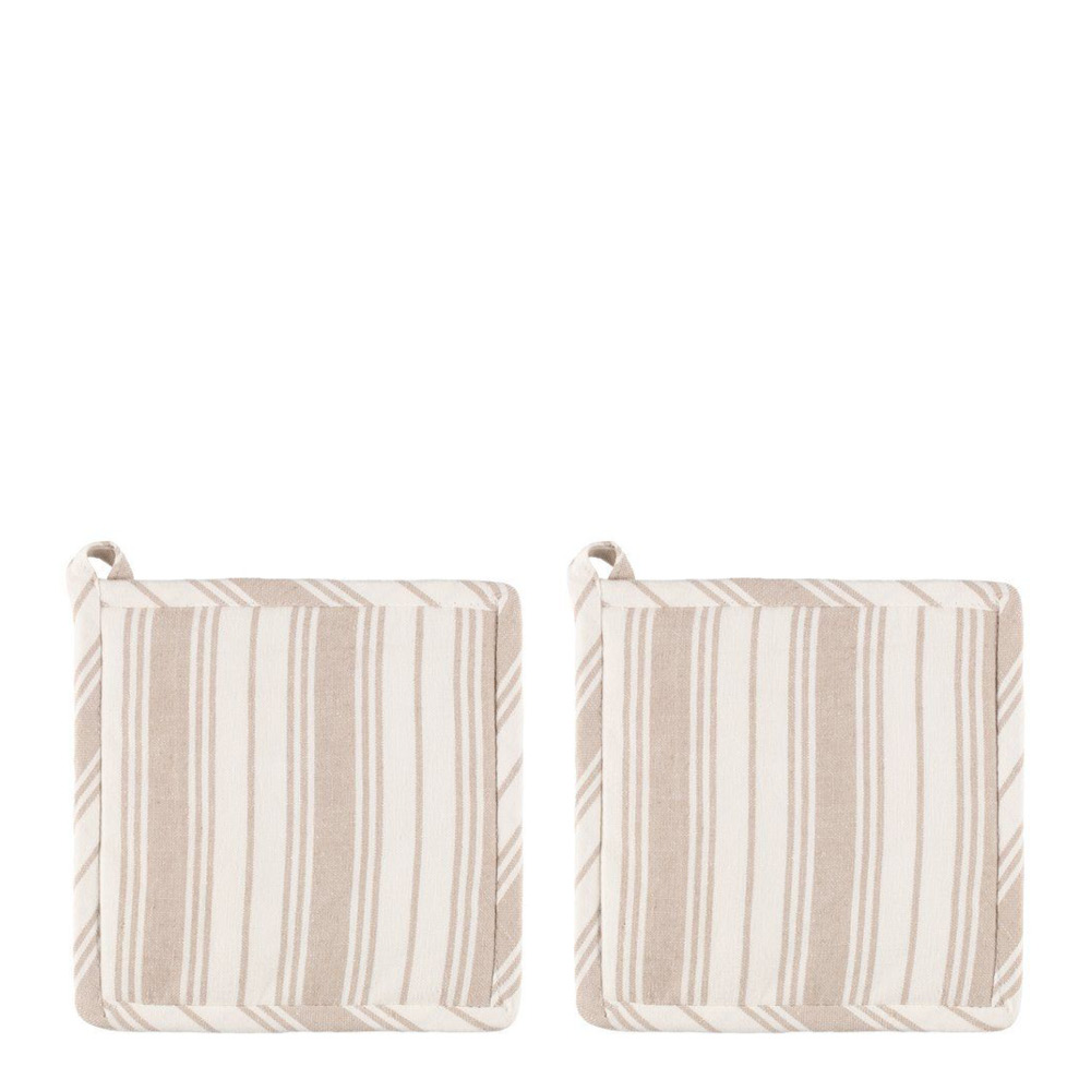 Fanni K Linnea grytlapp 2-pack 20x20 cm beige/vit