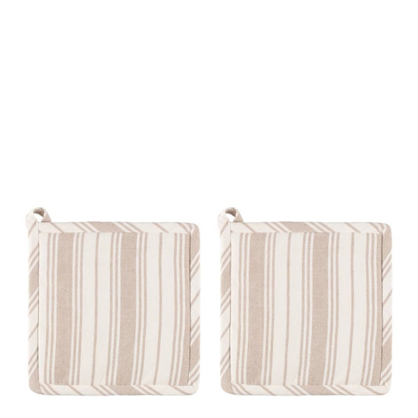 Linnea grytlapp 2-pack 20x20 cm beige/vit