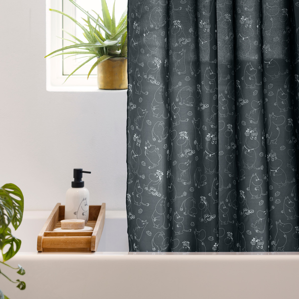 Dsignhouse x Moomin Muumi Suohkuverho 180x200 cm Musta