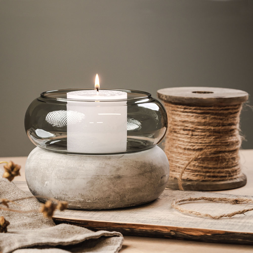 Muurla Bagel Lykta/Vas 16,5x18,5 cm Grå