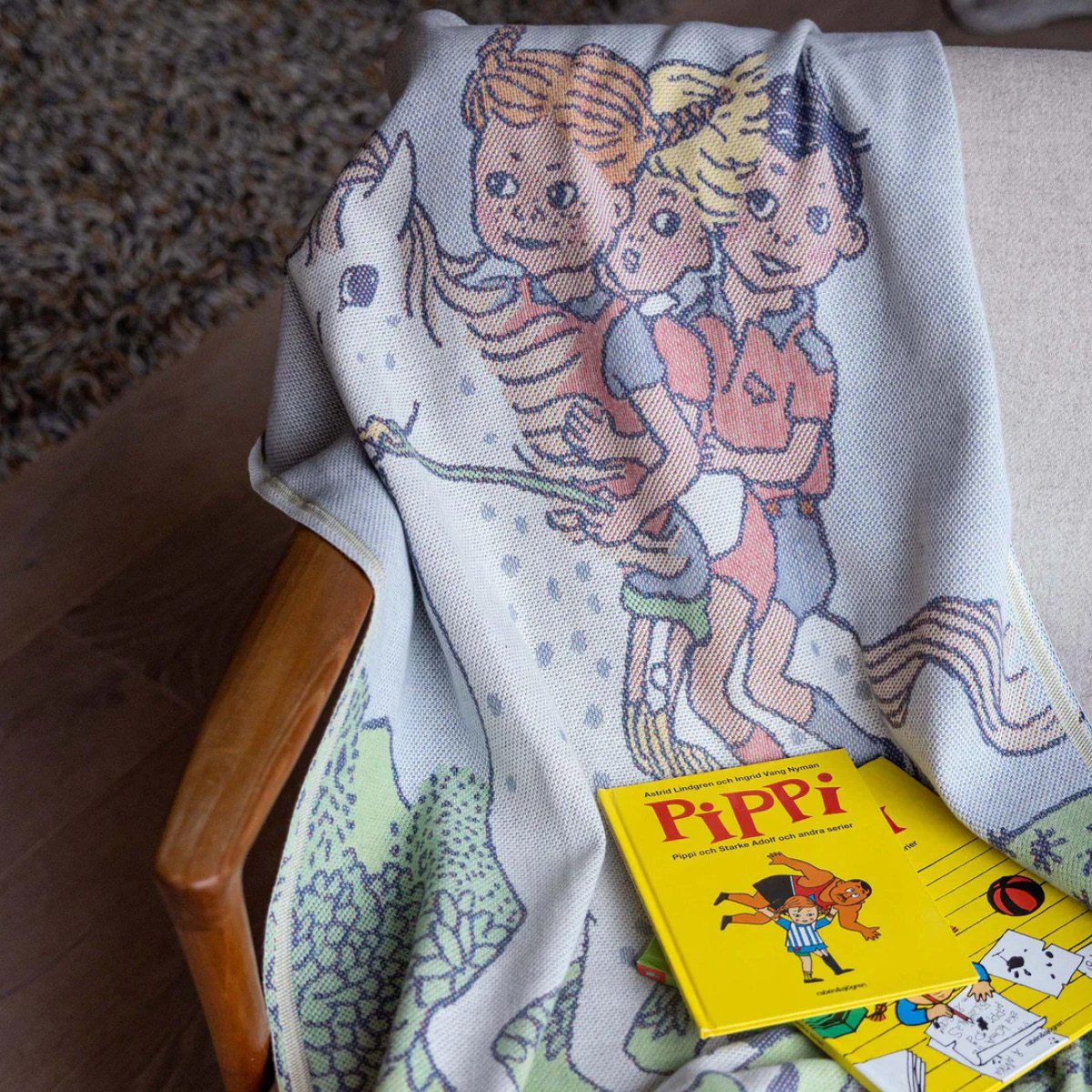 Ekelund Pippi babyteppe 72x105 cm ridetur