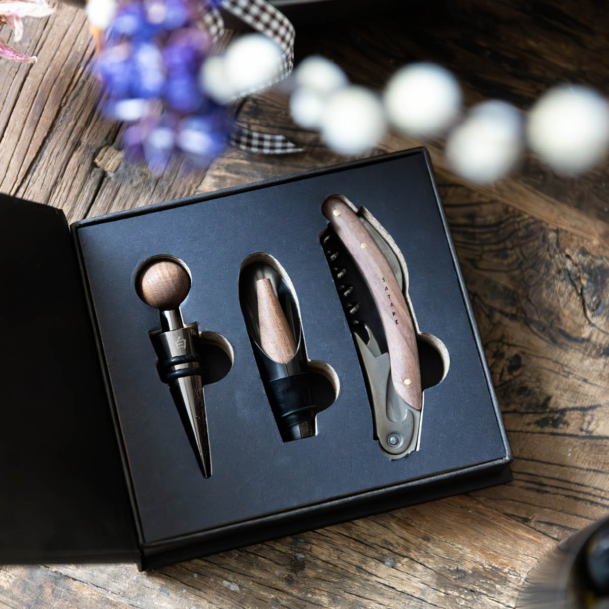 Satake 3-delars vinset i akacia