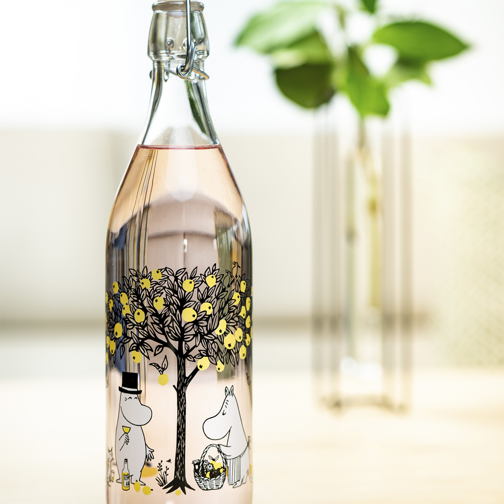 Muurla Mummi glassflaske med patentkork 1L epler