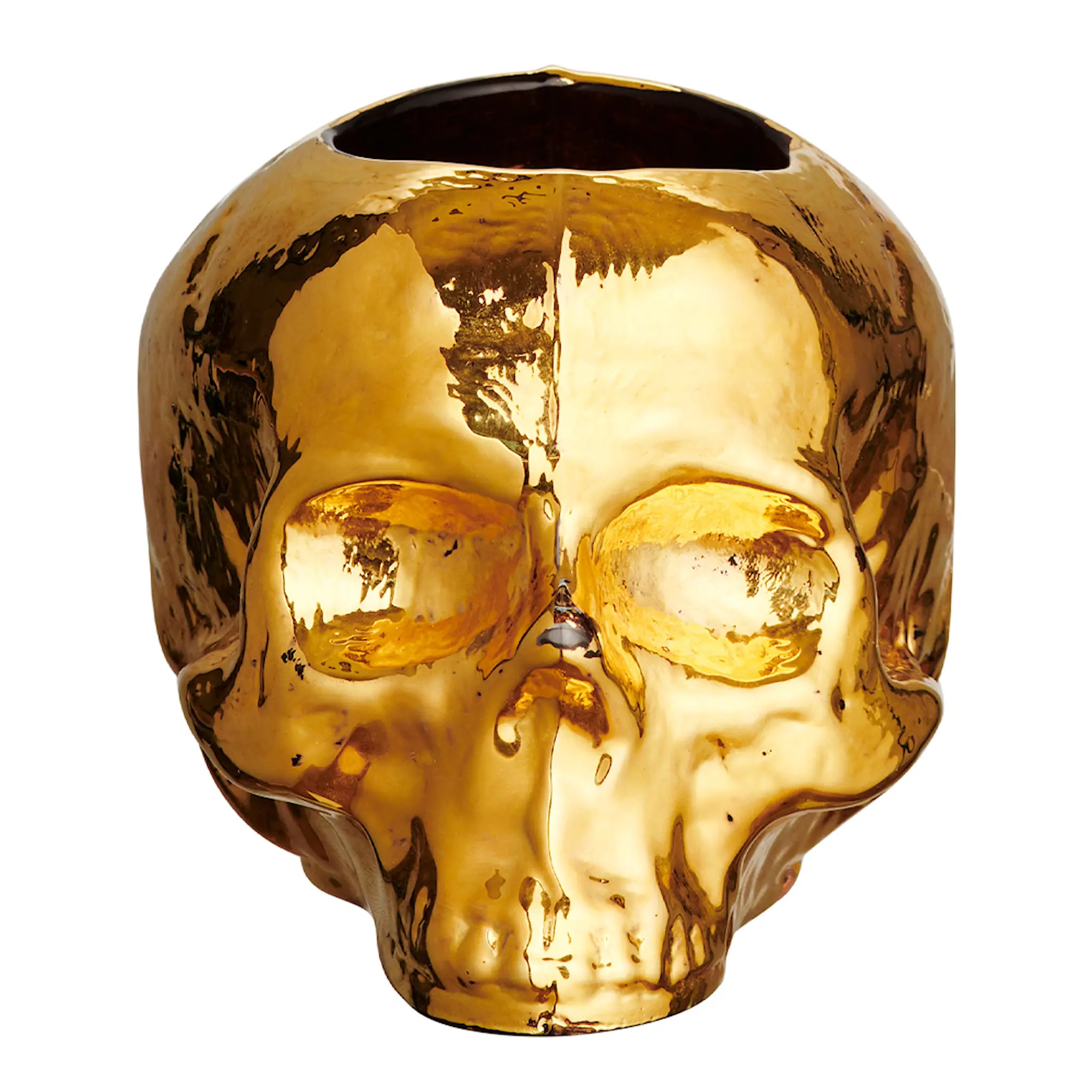 Kosta Boda Still Life Skull Ljuslykta 8,5 cm Guld