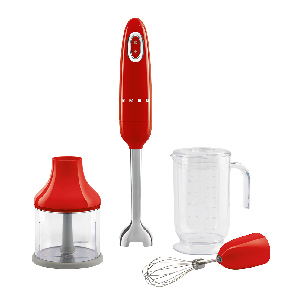 Smeg stavmixer med tillbehör HBF03 röd