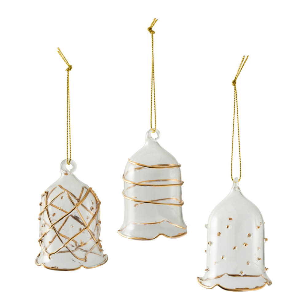 Villeroy & Boch - Winter Collage Joulukuusenkoriste Lasikupu 3 kpl Kirkas/Kulta