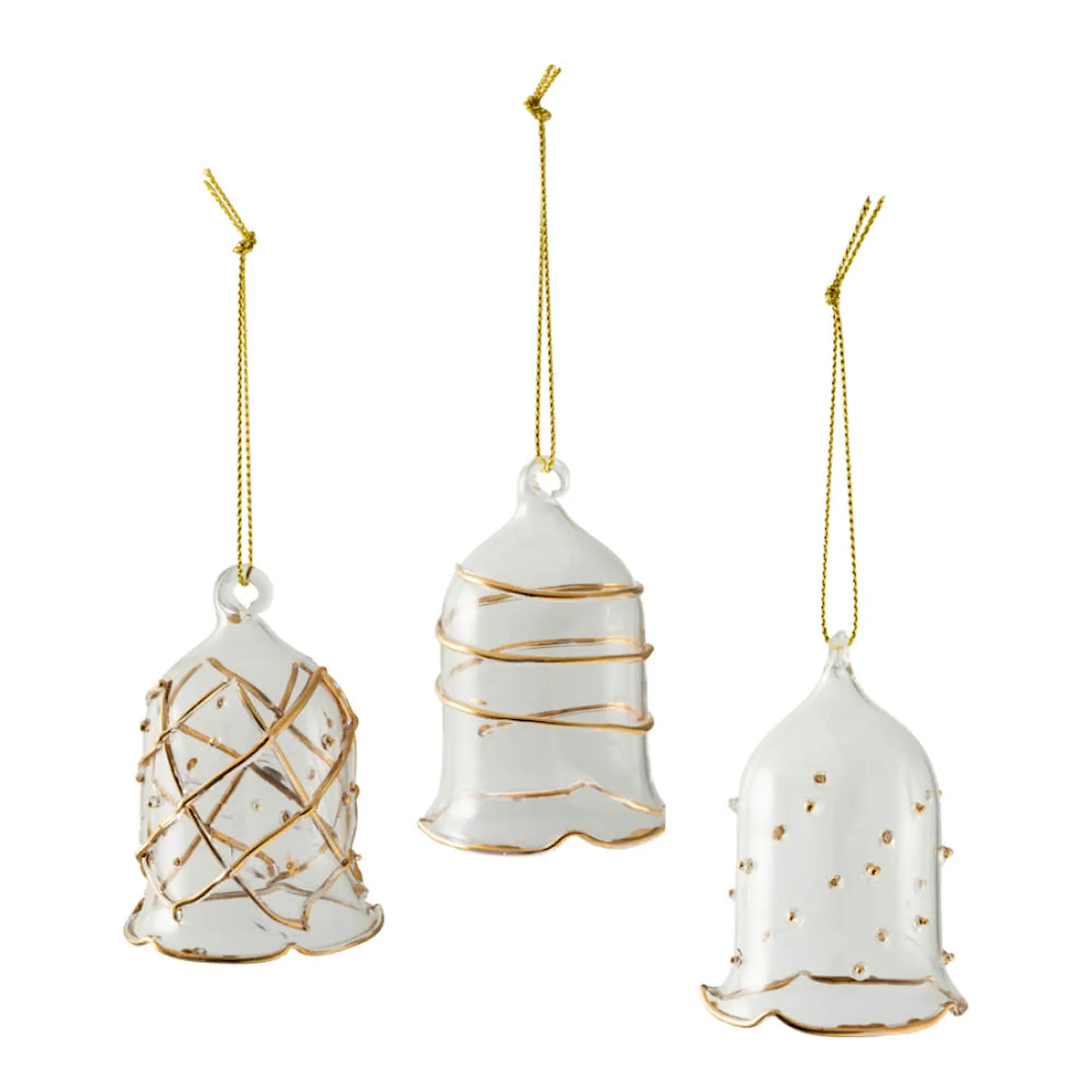 Villeroy & Boch Winter Collage Joulukuusenkoriste Lasikupu 3 kpl Kirkas/Kulta