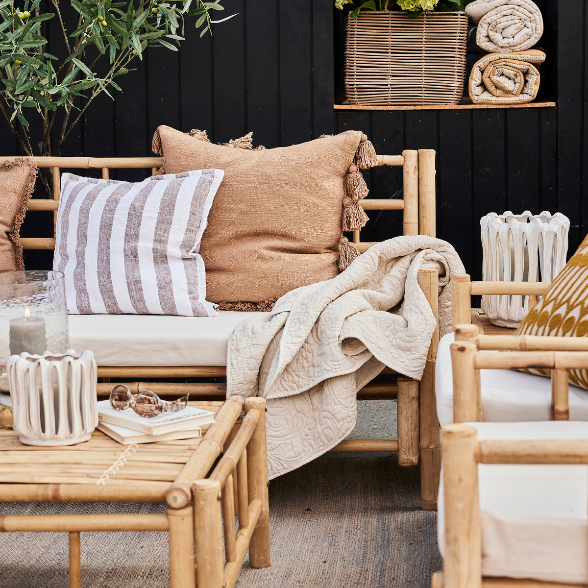 Lene Bjerre Ivenne sittdyna / madrass 120x60 cm ockra