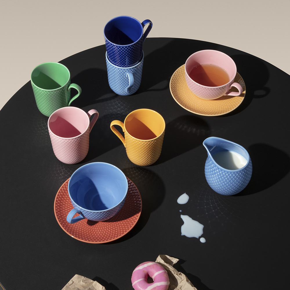 Lyngby Porcelæn Rhombe Color Muki korvalla 33 cl Sininen