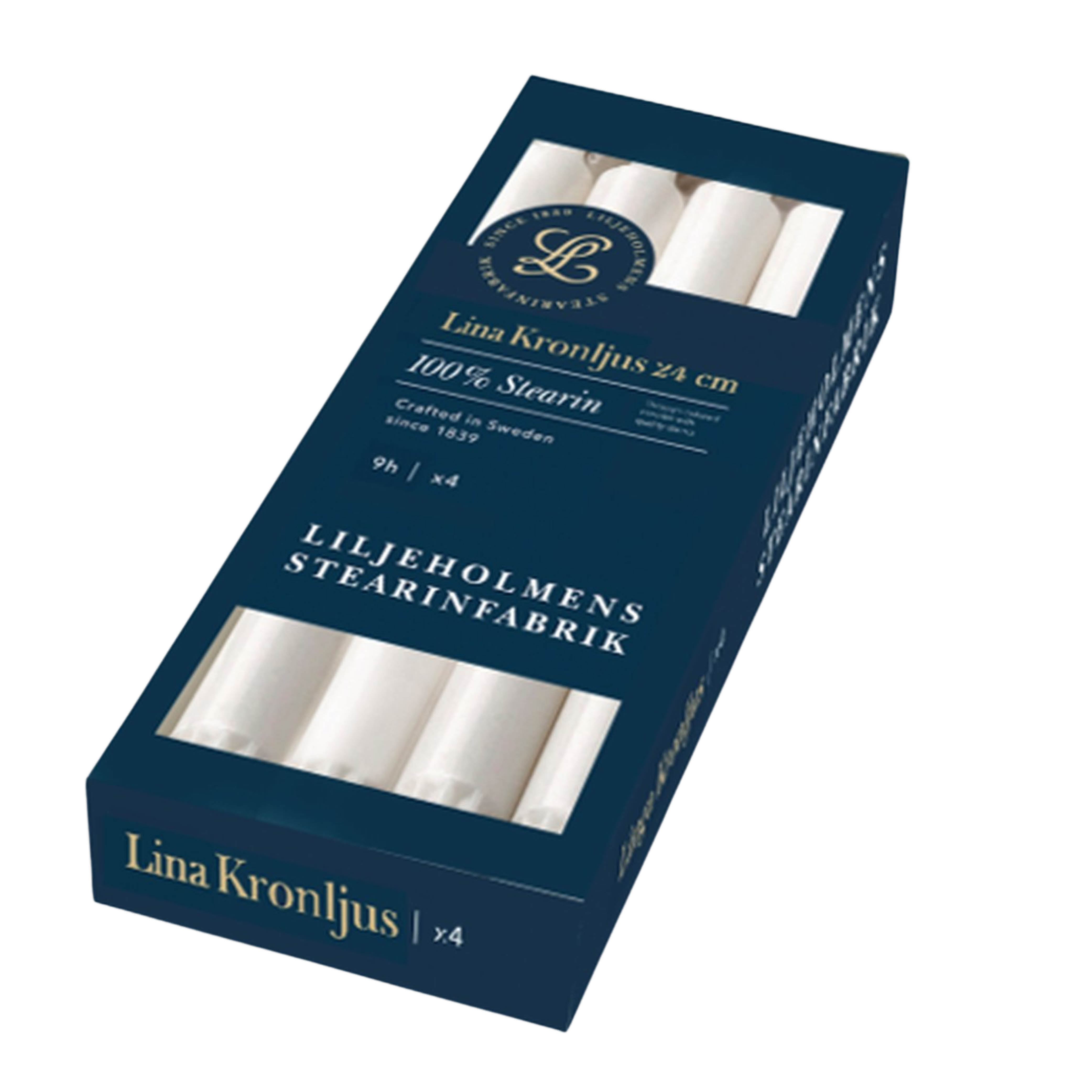 Liljeholmens Lina kronljus 24 cm 4-pack vit