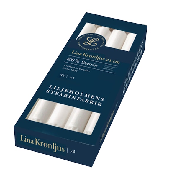 Lina kronljus 24 cm 4-pack vit