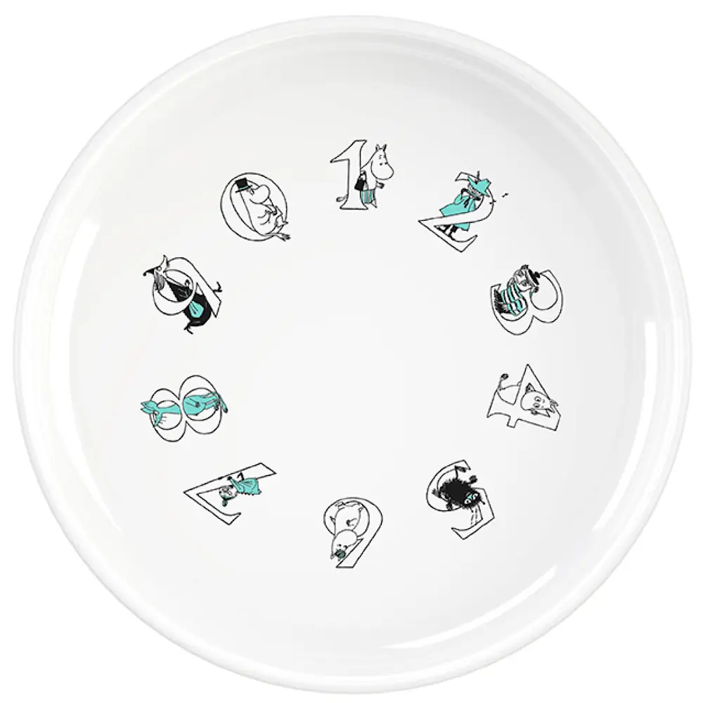 Muumi ABC Lautanen syvä 15 cm Valkoinen/Sininen