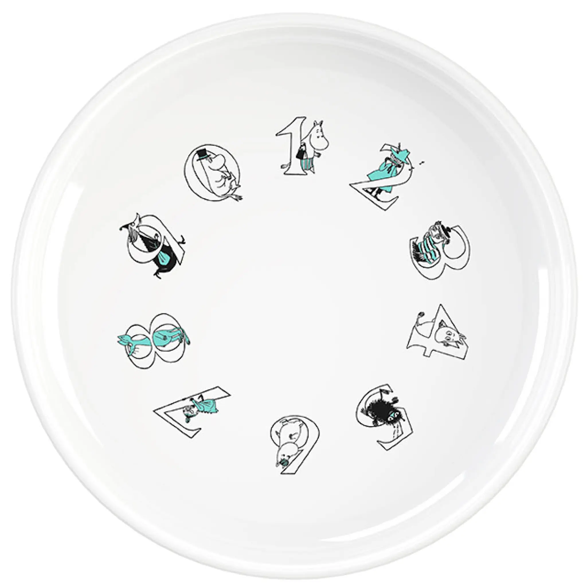 RIG-TIG Moomin ABC Tallrik Djup 15 cm Vit/Turqouise