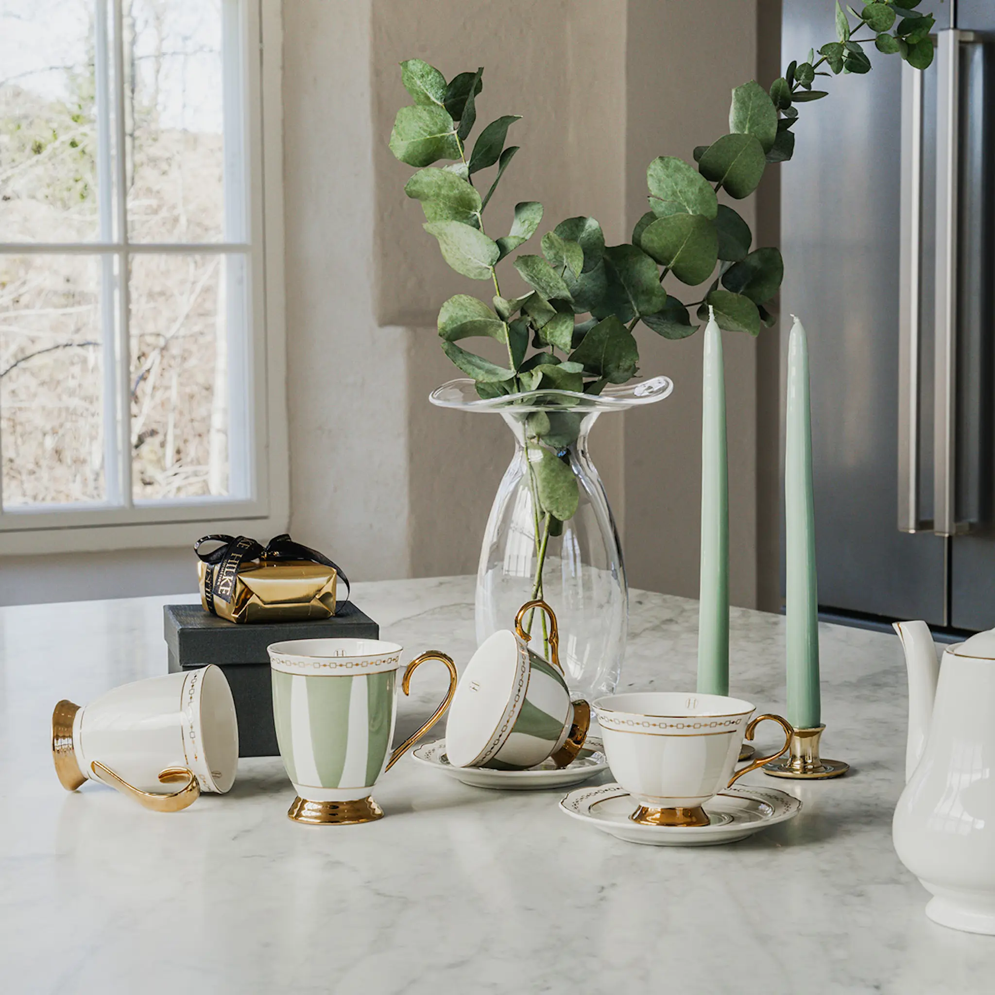 Hilke Strisce Tortora mugg 28 cl greige