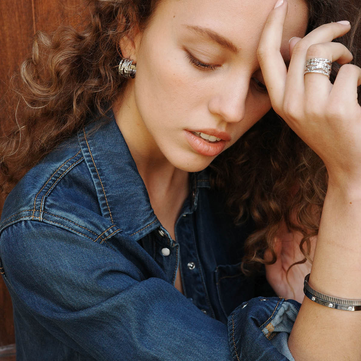 A&C Oslo AS Steel - Satin brede øreringer sølv