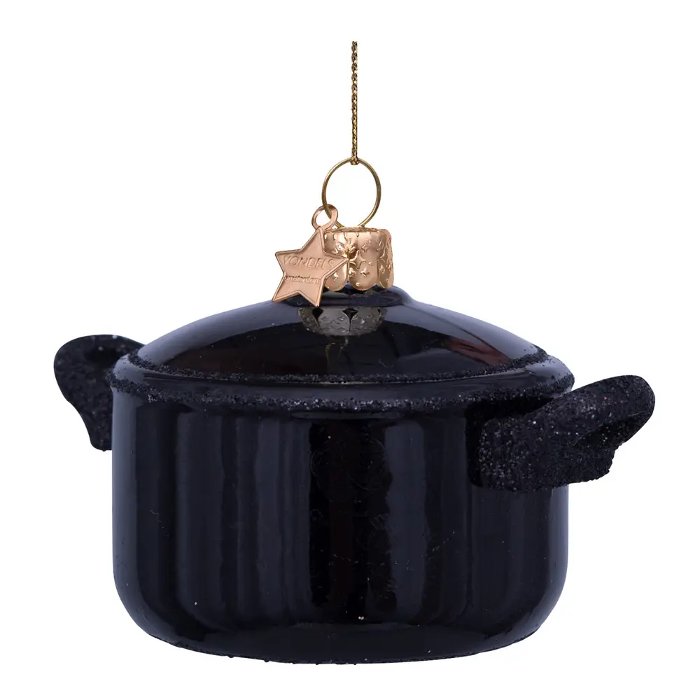 Wine & Dine Riippuva joulukoriste pata 6 cm Musta