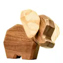 Liten elefant träfigur 8 cm valnöt/ask