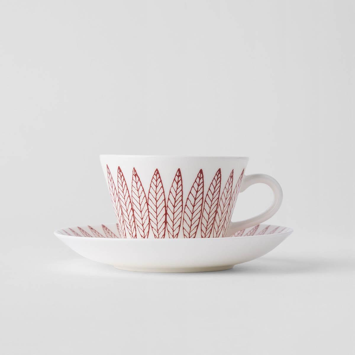 Gustafsberg Salix Rød kaffekopp med skål 15 cl